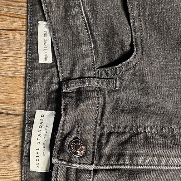 Womens Social Standard By Sanctuary Black High Rise Crop Straight Jeans Sz 12 - Picture 2 of 7